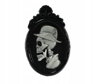 Dekoratívna maľba LEBKA pohyblivá 45X28cm Halloween