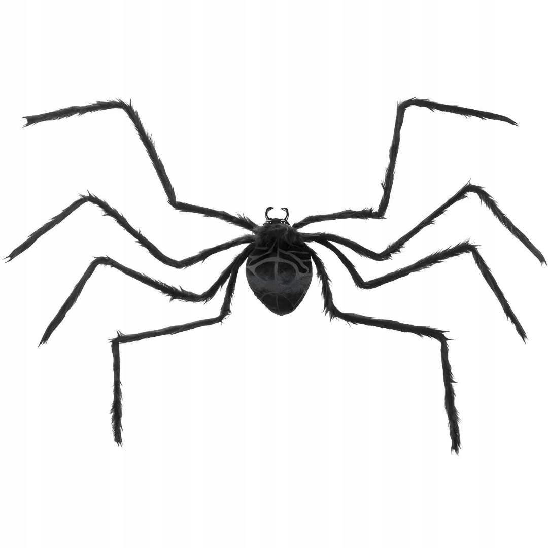 Dekorácia Veľký chlpatý čierny pavúk 60 cm halloween