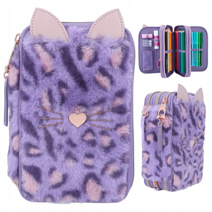 Školský peračník - Depesche 12148 Top Model Cencil Case Lilac Leo Love
