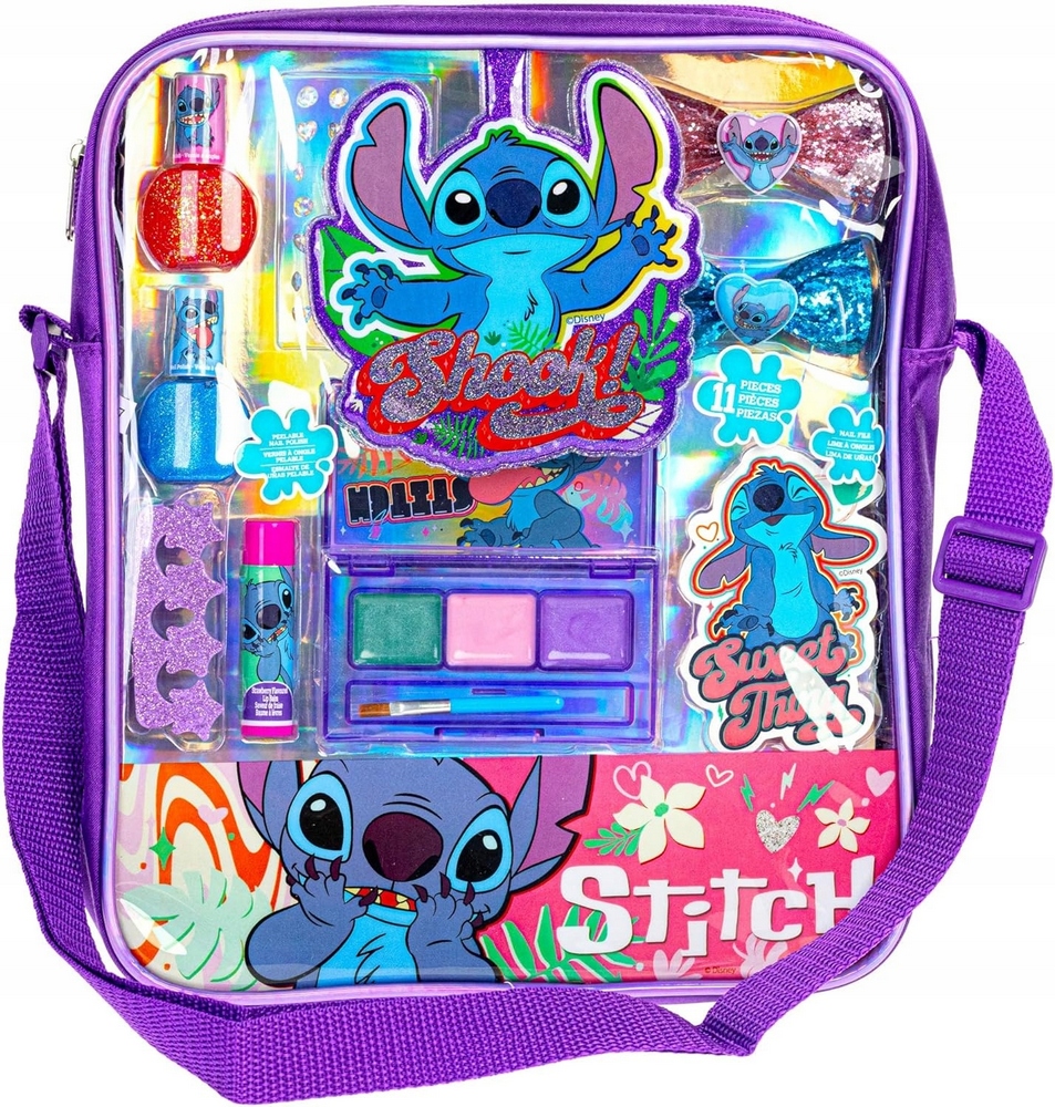 Disney Stitch Bag, súprava detskej kozmetiky, premena