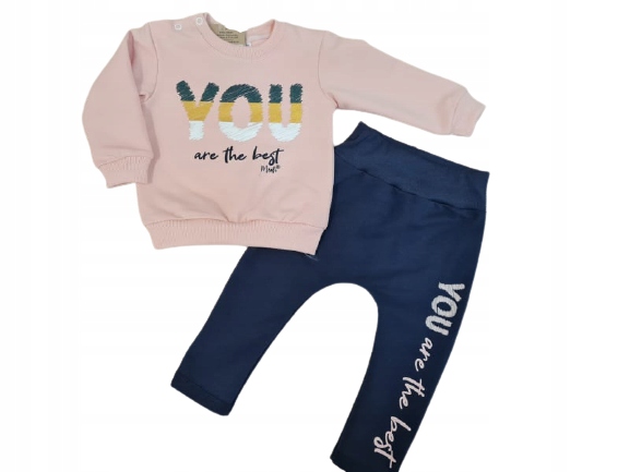 Detský komplet - Baby Set MRFI 74 Navy Blue, Pink, Green 2 PCS.