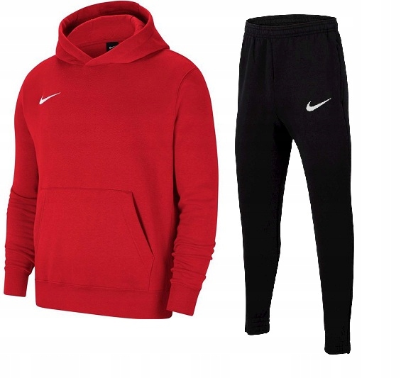 Teplaková súprava - Detské šaty Nike CW6909 010 / CW6896 657 Veľkosť 152 Čierna, červená