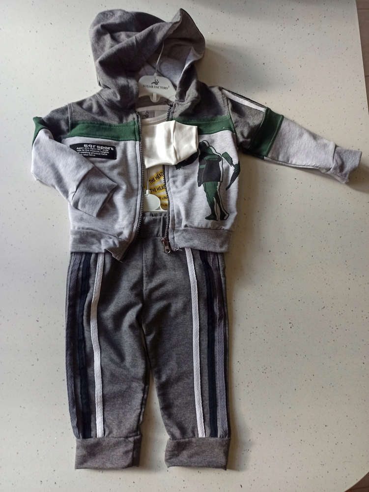 Detský komplet - Turkish Baby Set 98 Biela, čierna, meď, šedá, zelená 3 ks.