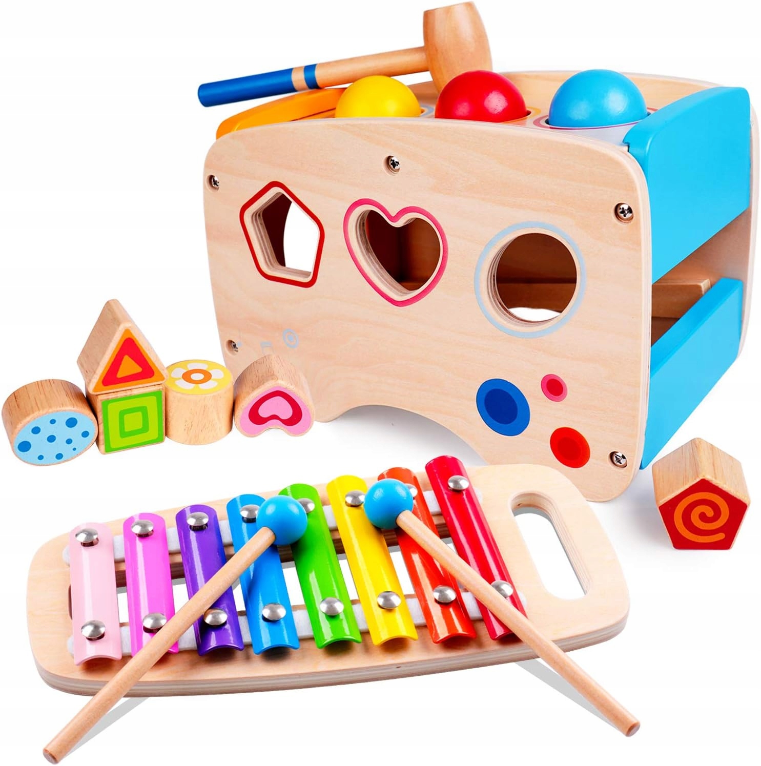 Logická hračka - Drevené kockové triedky Dulcimer Blocks