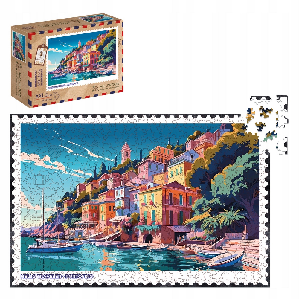Drewniane Puzzle Milliwood - Hello Traveler - Portofino 51x34 - 500 El.