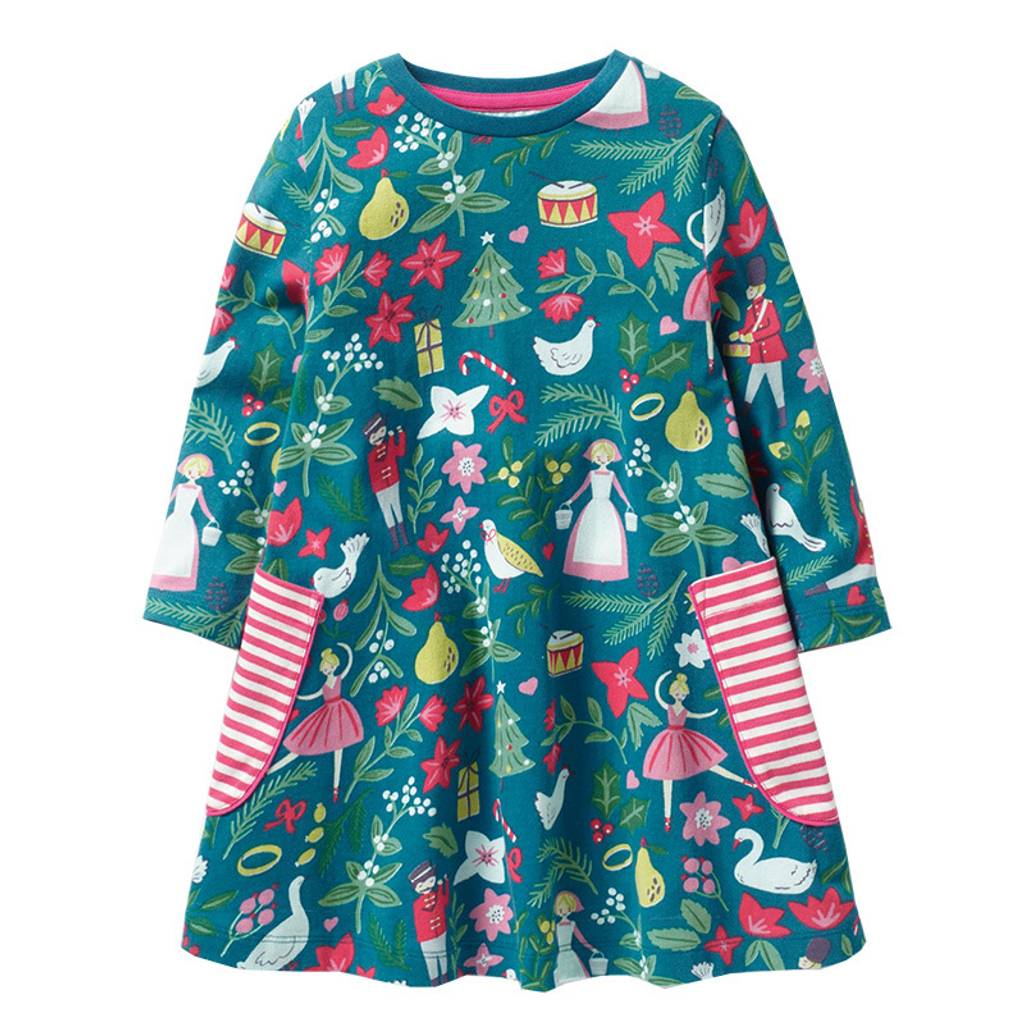Dievčenské šaty - Long -Sleeve -Sleevedia vianočné šaty
