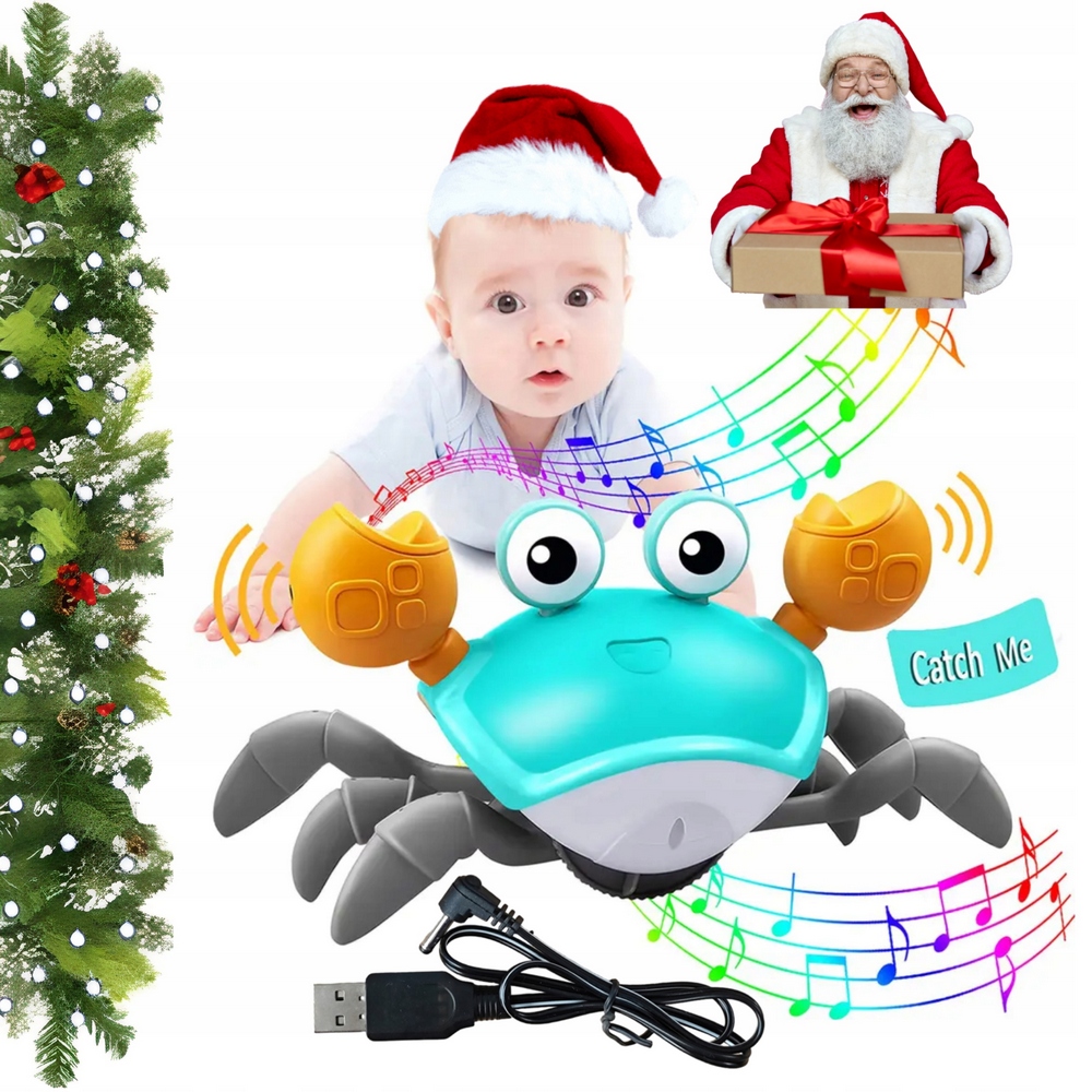 Hračka do vane - Elektronická interaktívna LED hračka krab so zvukom
