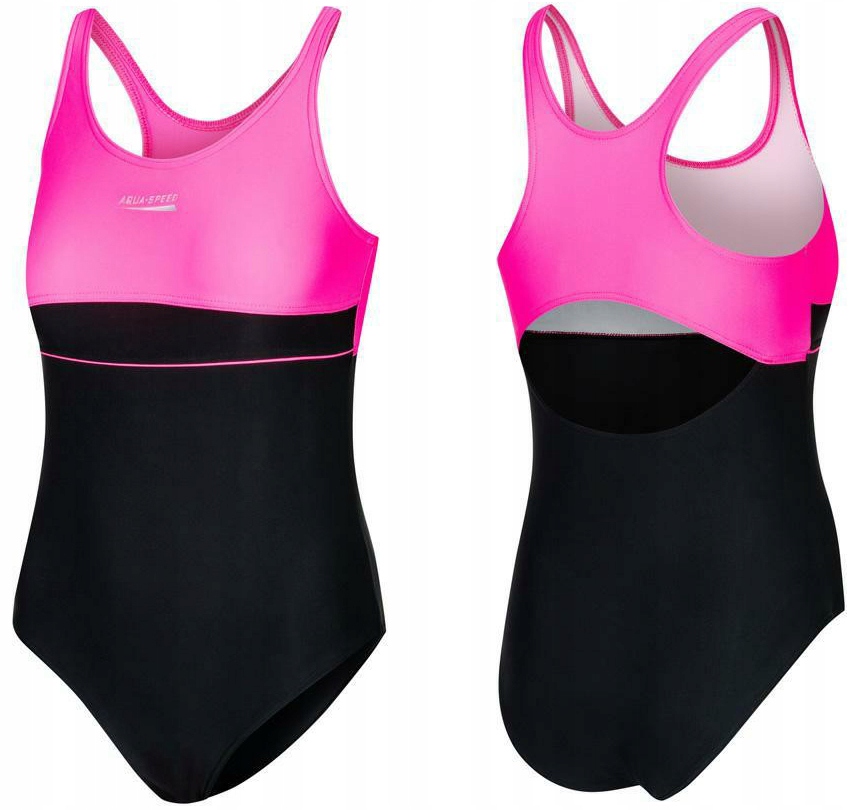 Detské plavky - Aqua-Speed jednodielny outfit. 164 čierna, ružová