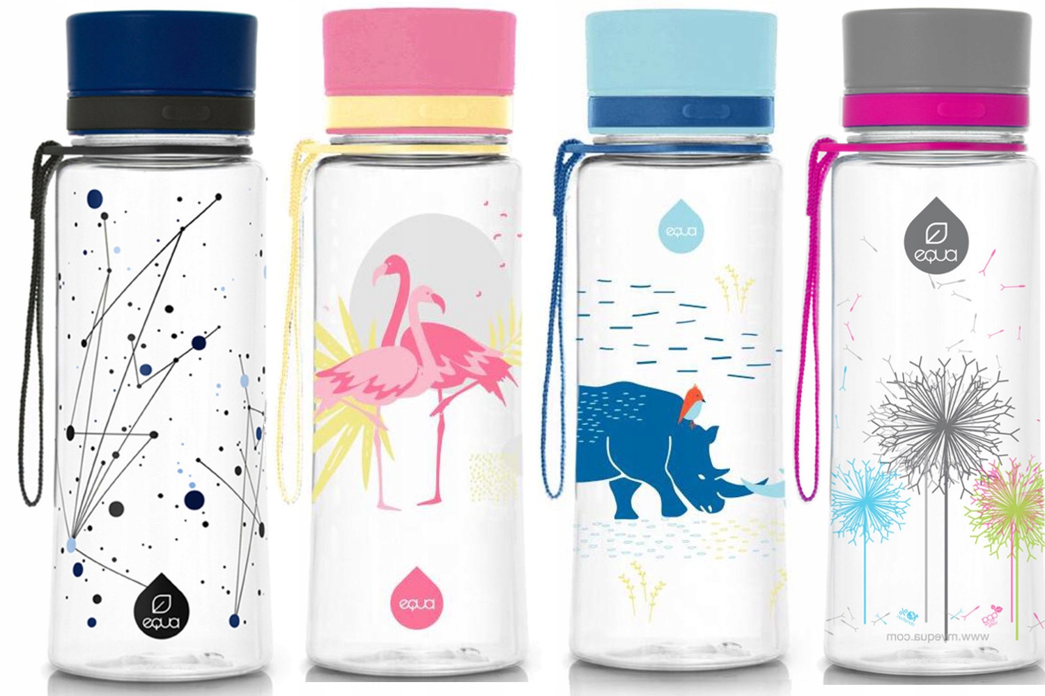 Detský desiatový box, fľaša - Equa Eco fľaša fľaša na vodu s vodou 400 ml x4 ks