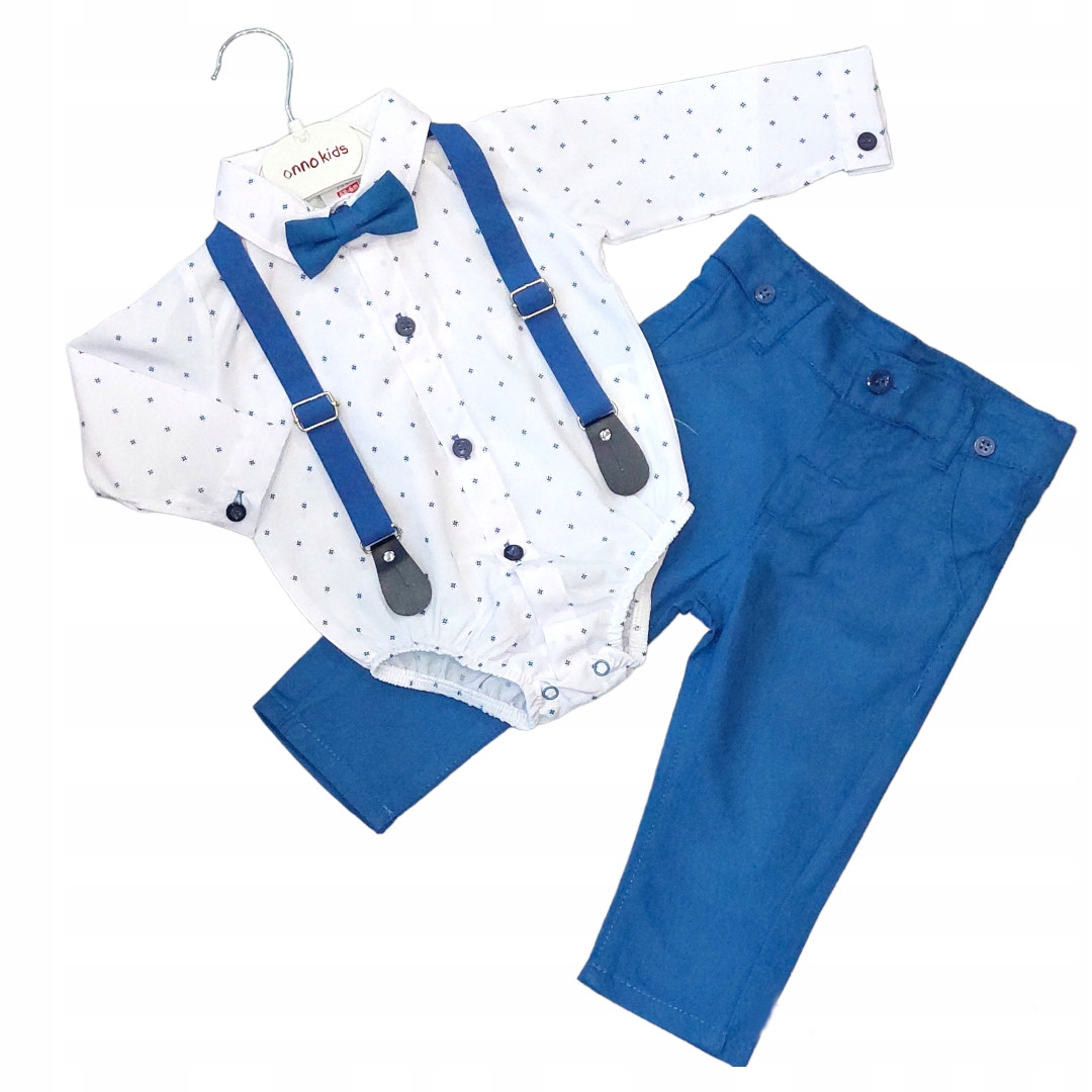 Detský komplet - Baby Set Swekbrabowe.pl 92 biela, modrá 4 ks.