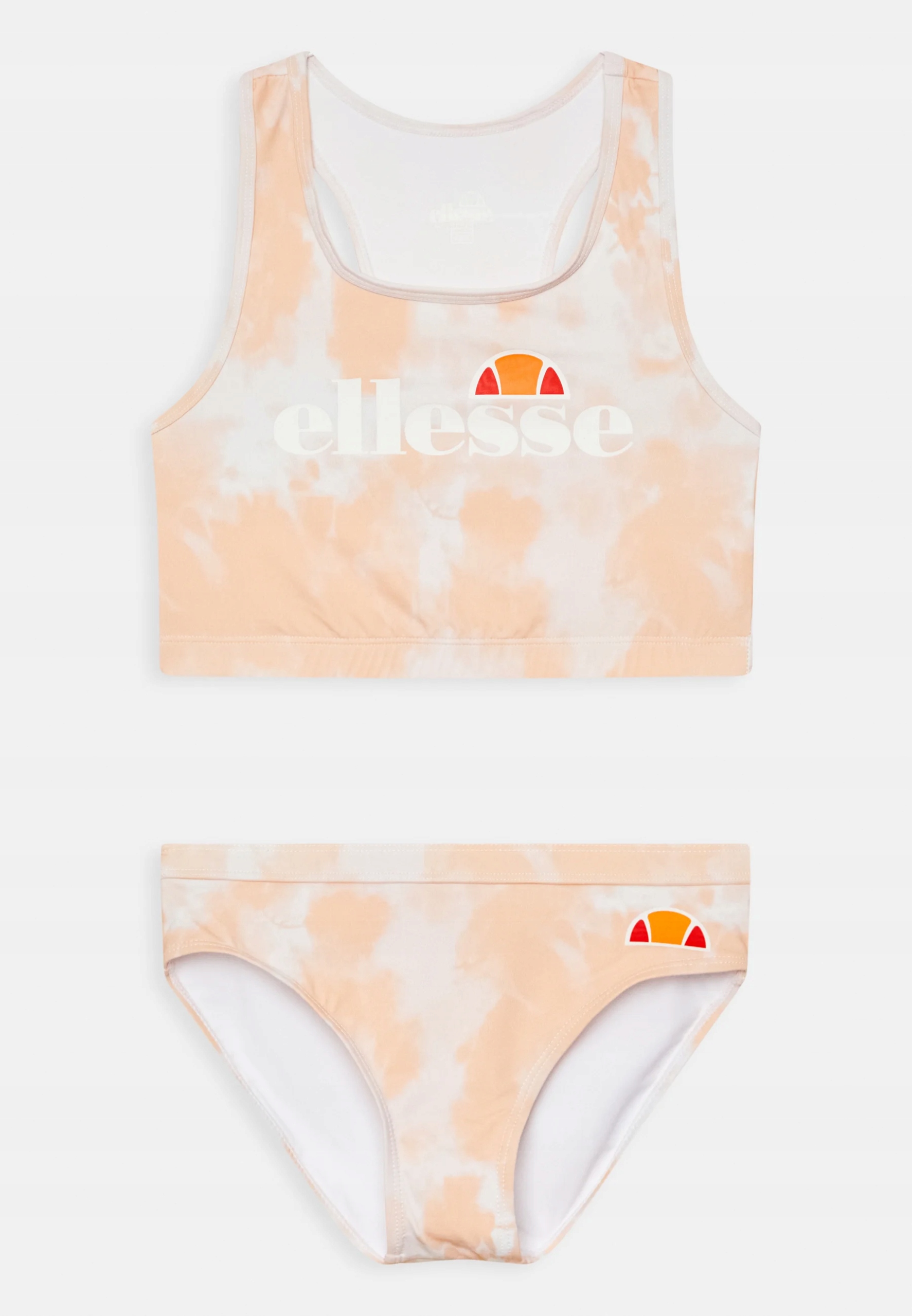 Detské plavky - Dva kusové ellesse outfit 158 biely, oranžový