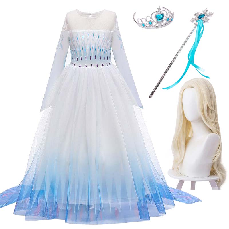 Kostým pre dievča - Elza Land of Ice 2 Elsa Dress White 128