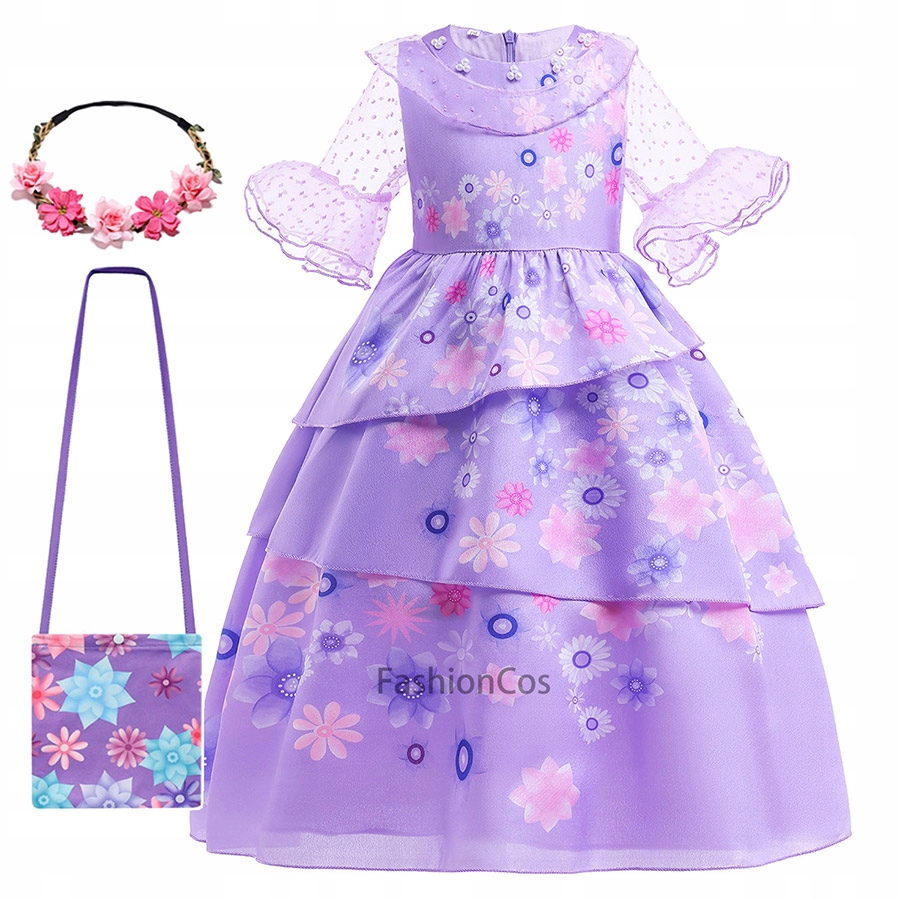 Kostým pre dievča - Elsa White Dress Outfit 122/128 Príslušenstvo