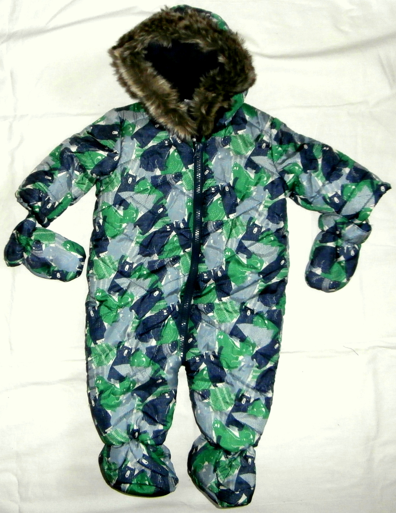 Detská kombinéza - Detské kombinézy F&F 62 White, Navy Blue, Multi -Colored, Green