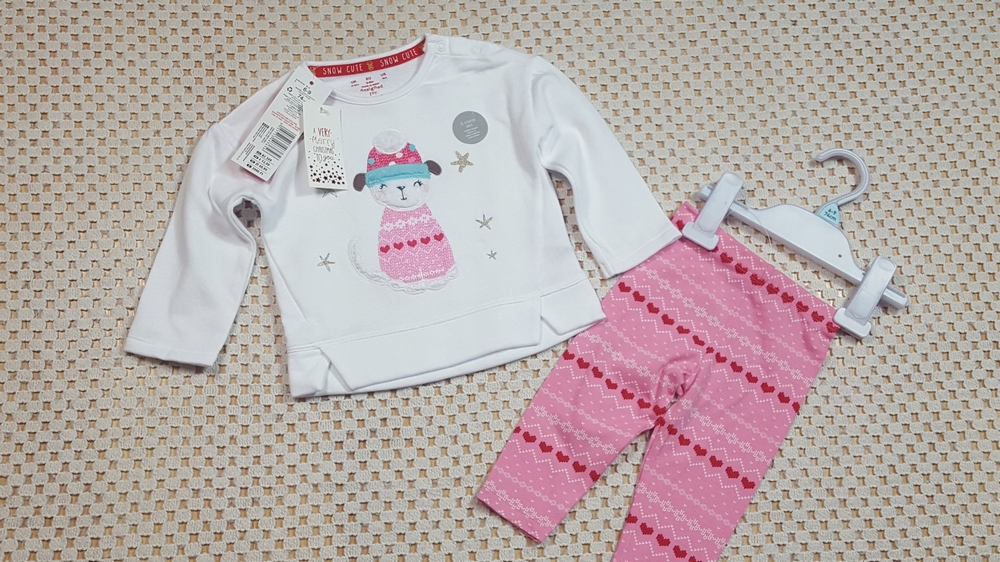 Detský komplet - Baby Set F&F 74 Biela, modrá, ružová 2 ks.