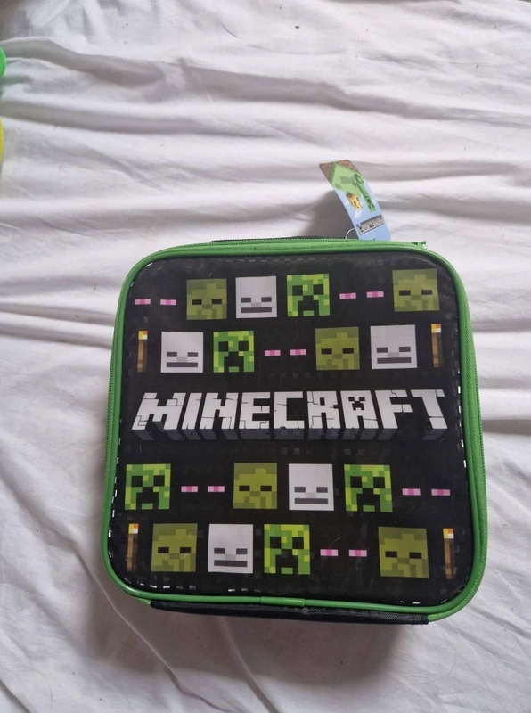 Detský desiatový box, fľaša - Pekná obedová krabica Minecraft Green