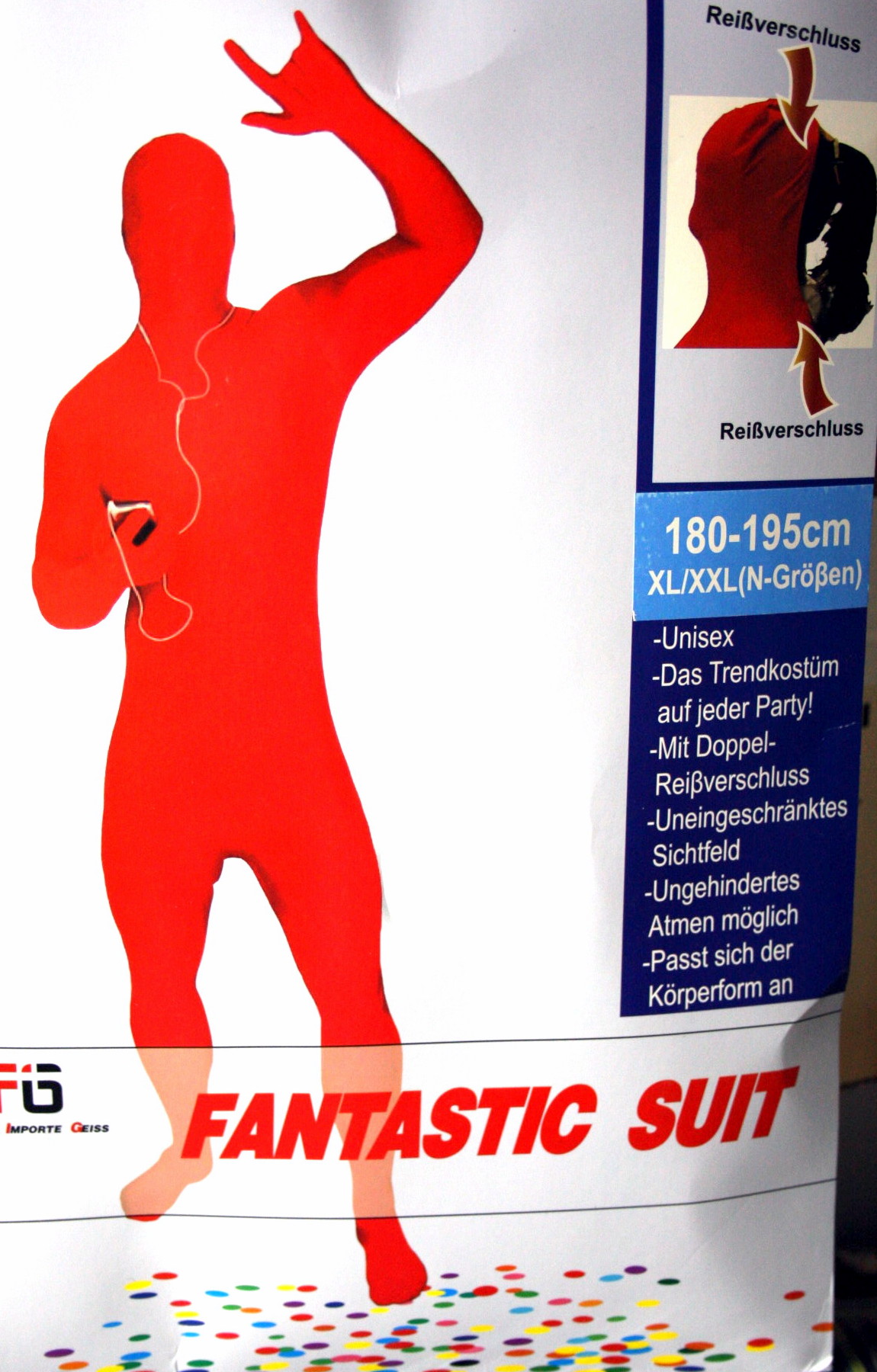 Kostým, maska - Fantom Red Fantastic Suit kostým