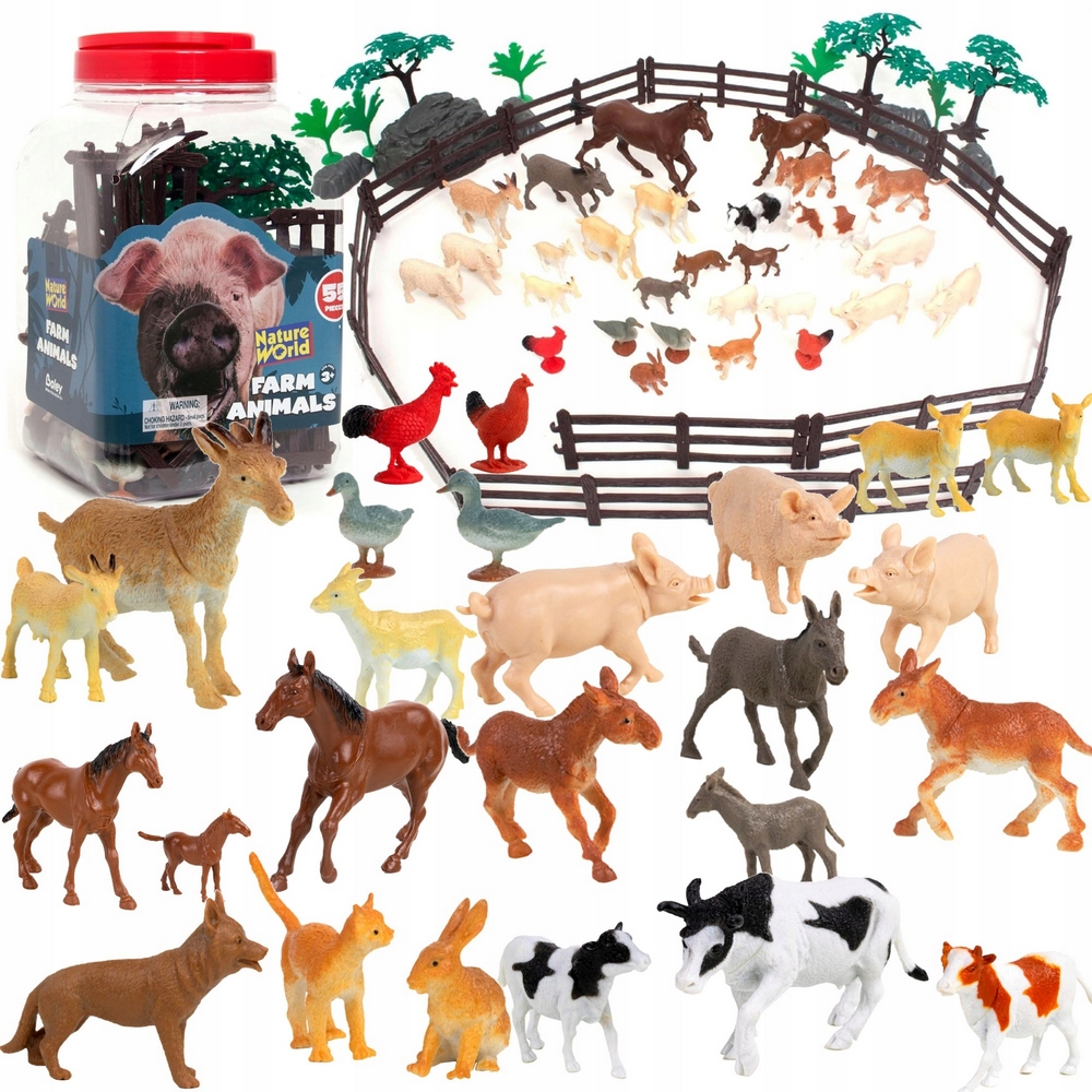 FARMÁRSKE FÓRKY ZVIERATKÁ SET V NÁDOBE 40 ELEMENTS BOLEY