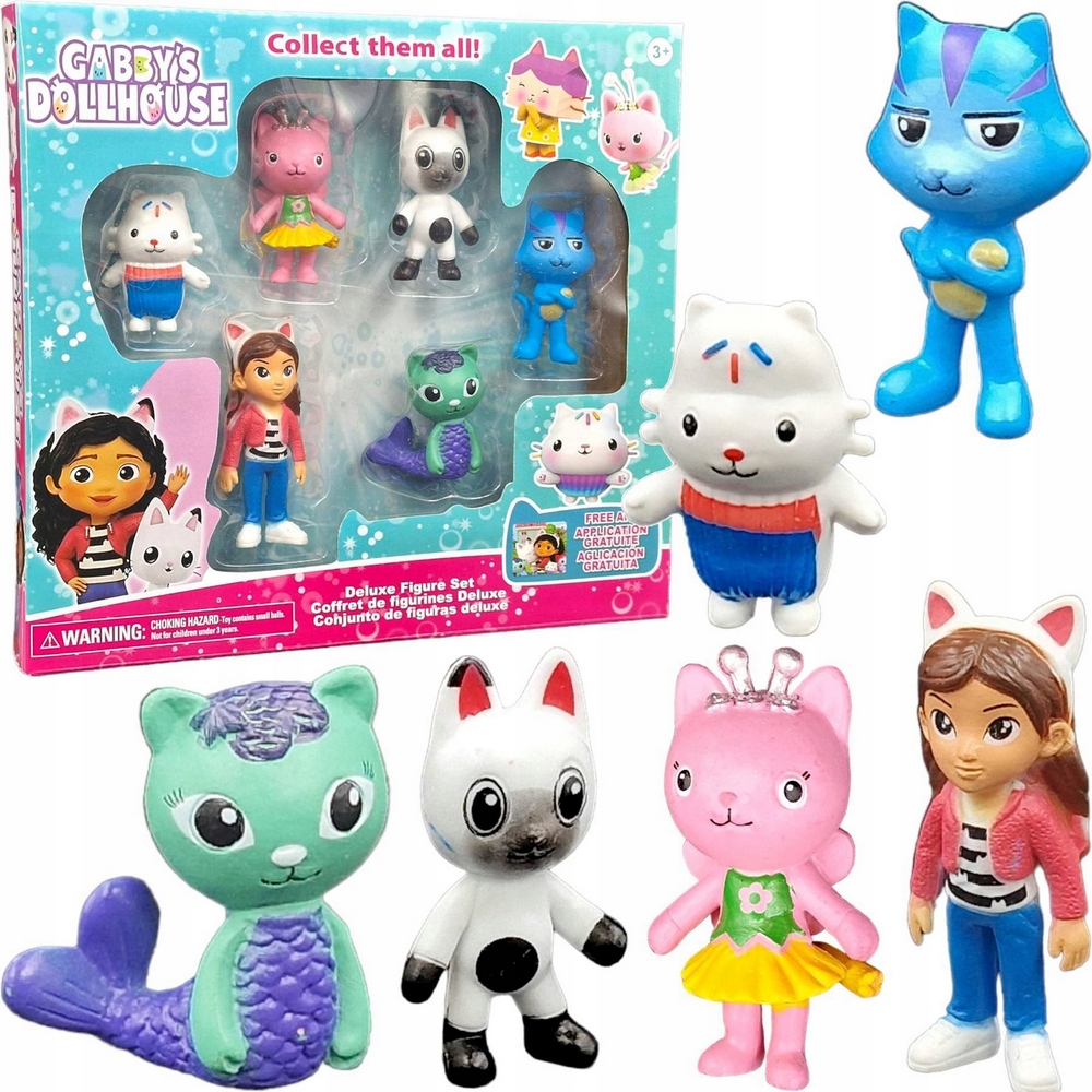 Figúrka - Figuríny Cat Gabi Kitty Gabby's Dollouh Kitty Sada 6 rozprávkových obrázkov