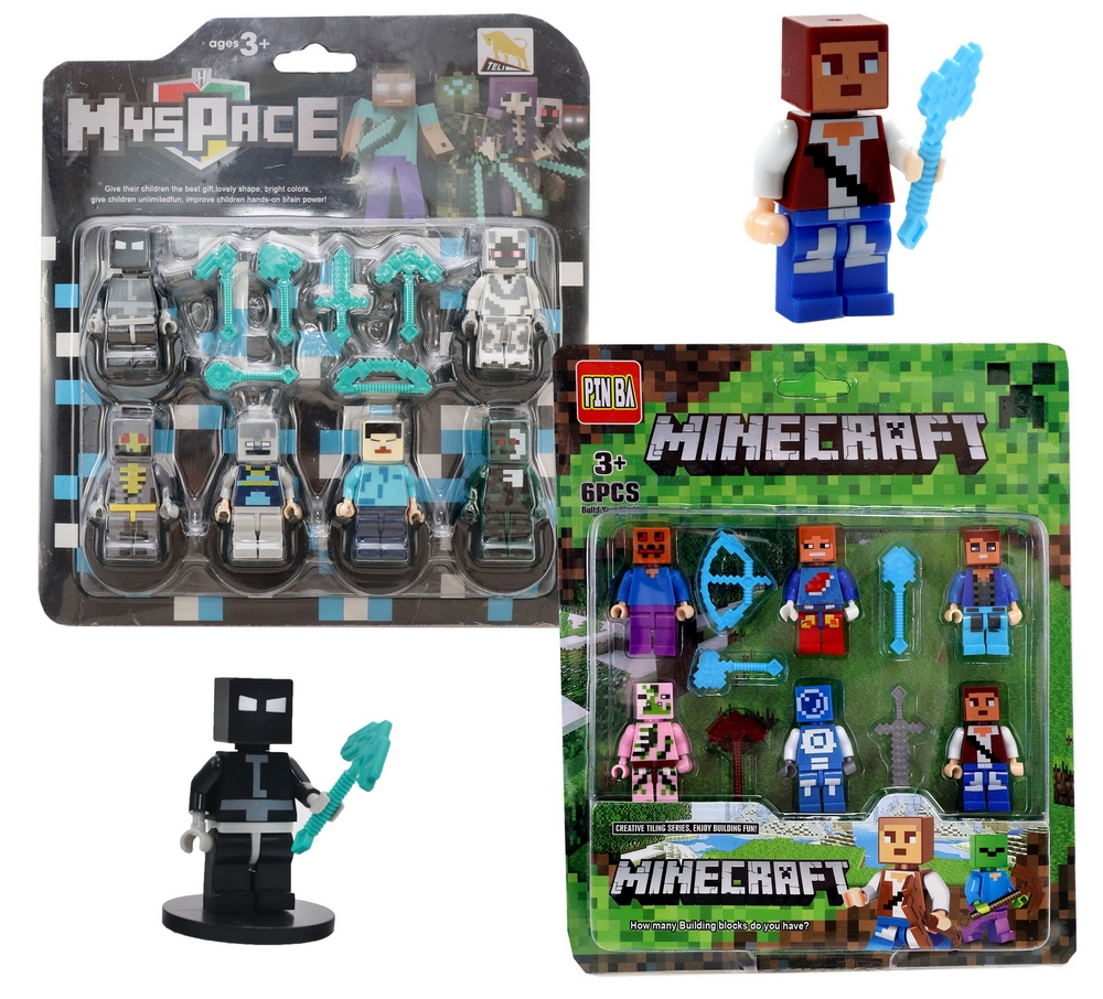 Figuríny Minecraft 12 PCS Nová séria + 2 LEGO tehly
