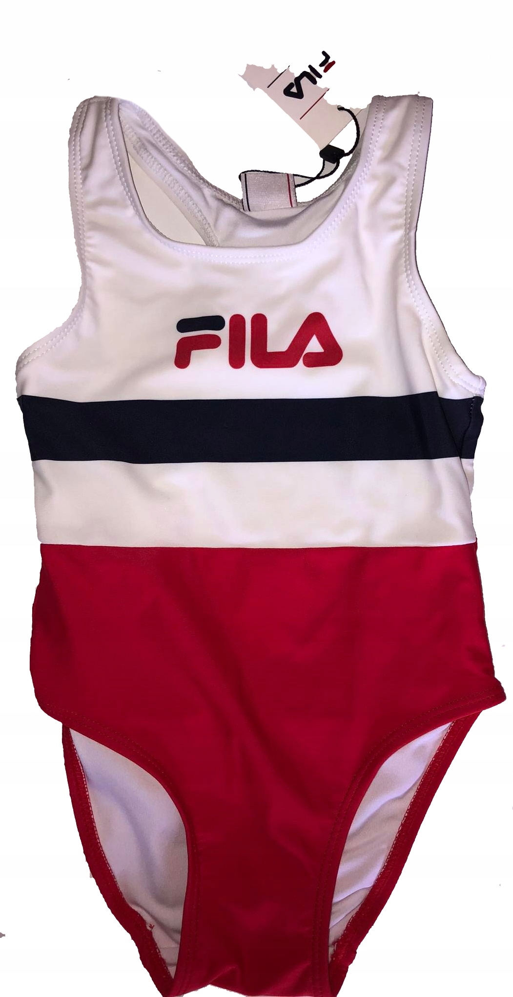 Detské plavky - Fila jeden -kus outfit. 98 biela, námornícka modrá, modrá, viacfarebná