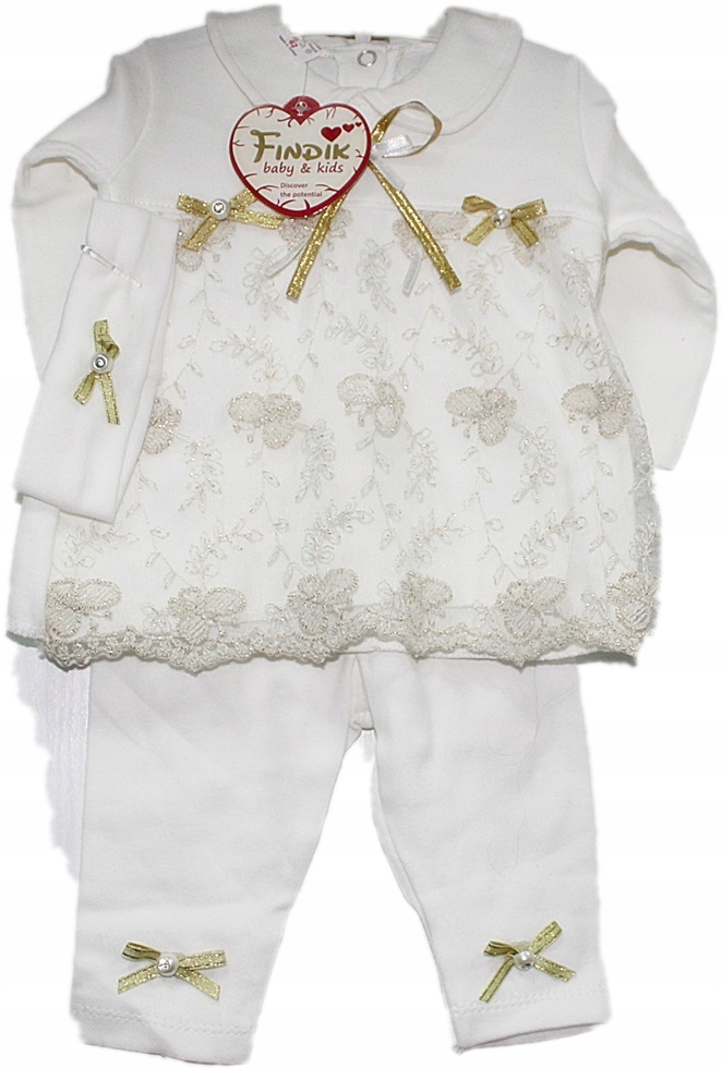 Detský komplet - Baby Set 62 ECRU, zlato 3 ks.