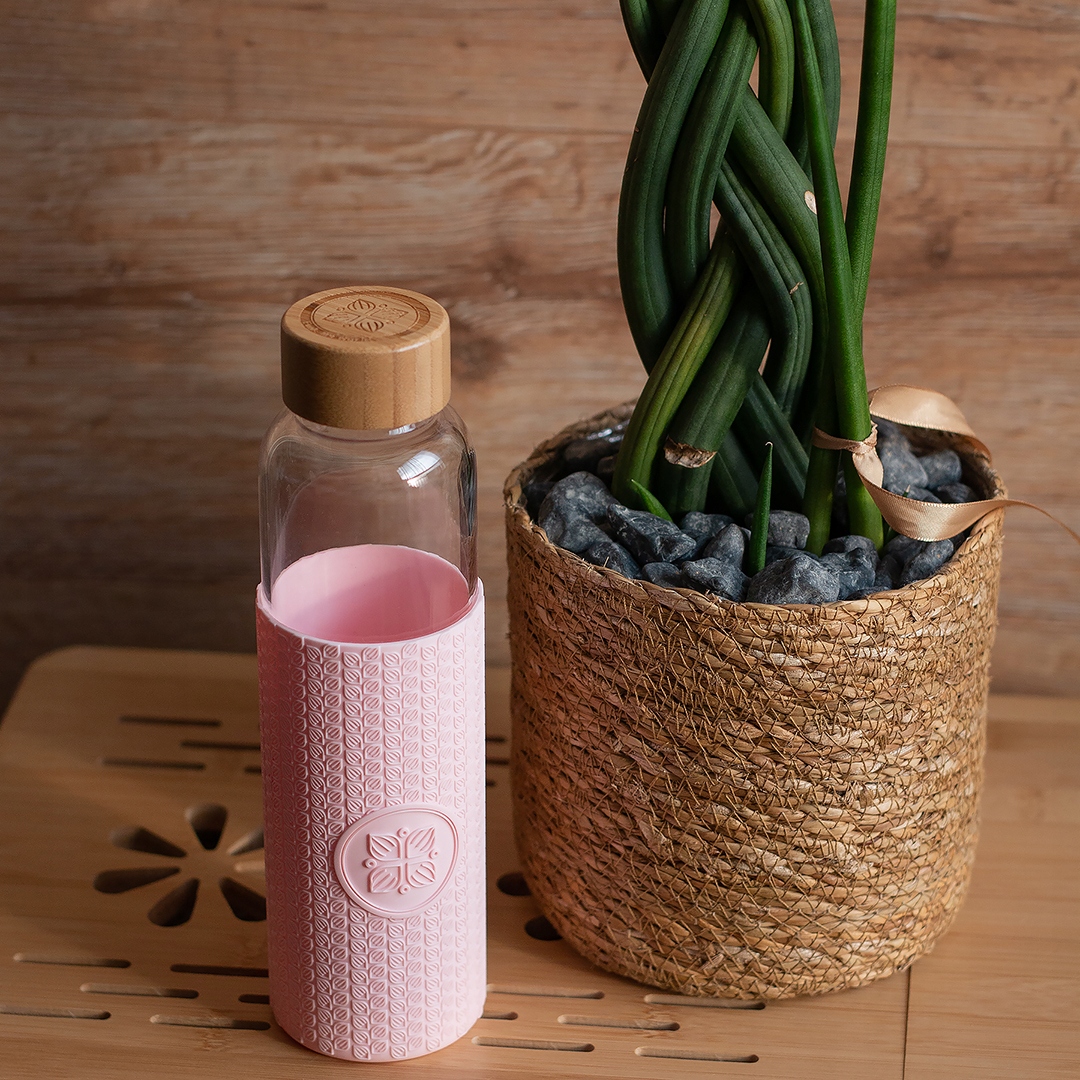 Detský desiatový box, fľaša - Funk môj svet Eco sklenená fľaša s vodou 0,5 l