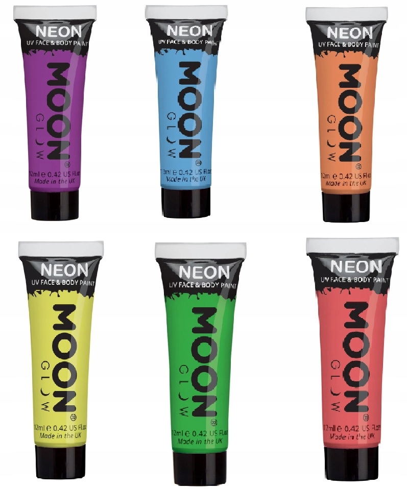 Kostým, maska - Farba tela, Moonglow make -up krém neon UV tvár maľovanie mesiaca tvár