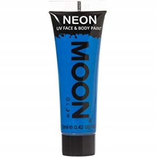 Kostým, maska - UV farba pre tvár/telo Moongs modrá 75 ml