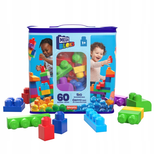 MEGA BLOKS Kocky v plastovom vrecku pre chlapcov, 60 kociek