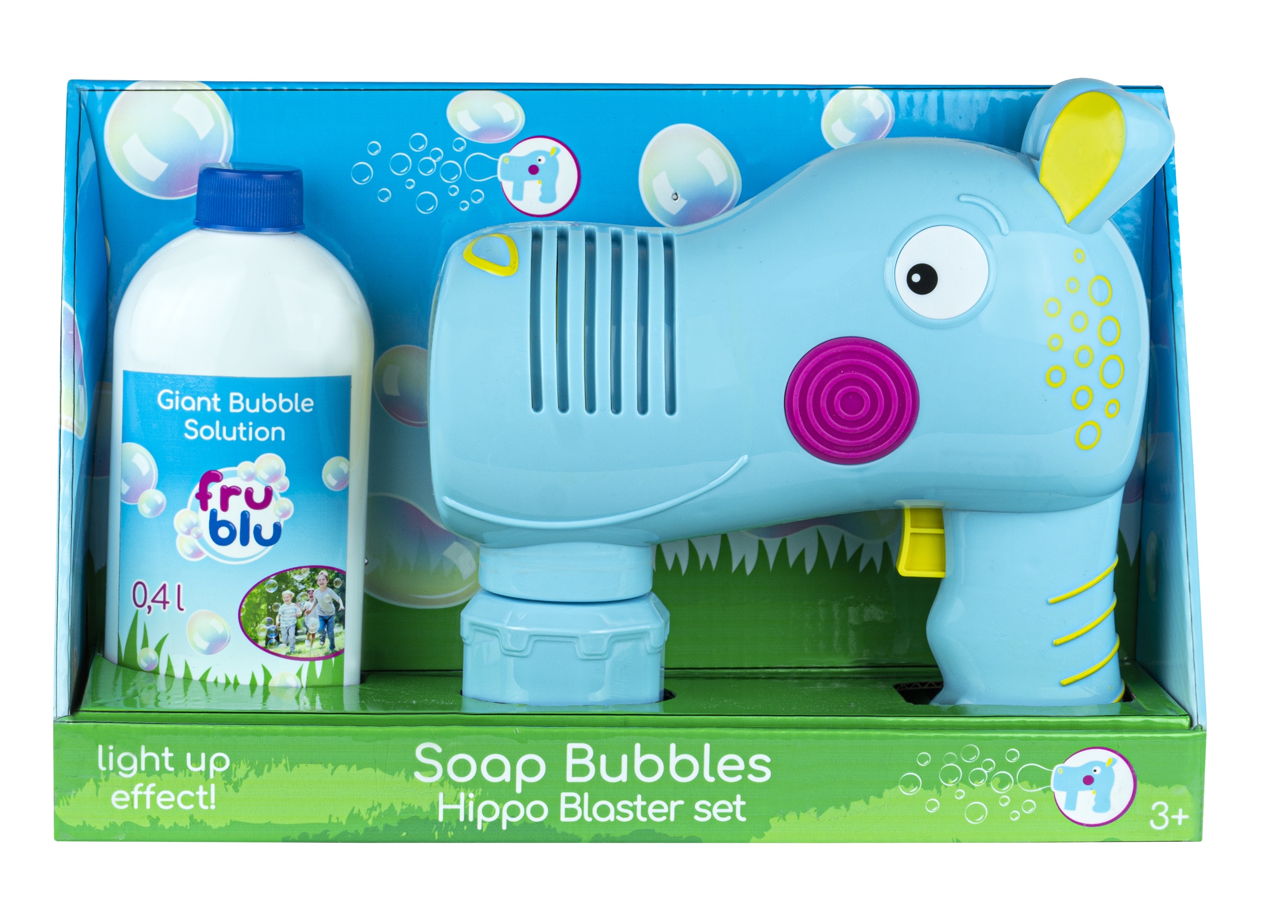 Fru Blu Mydlové bubliny Blaster Hroch sada - tekutá