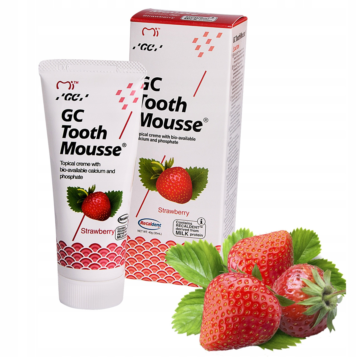 GC pasta zubná mousse jahodový aplikátor