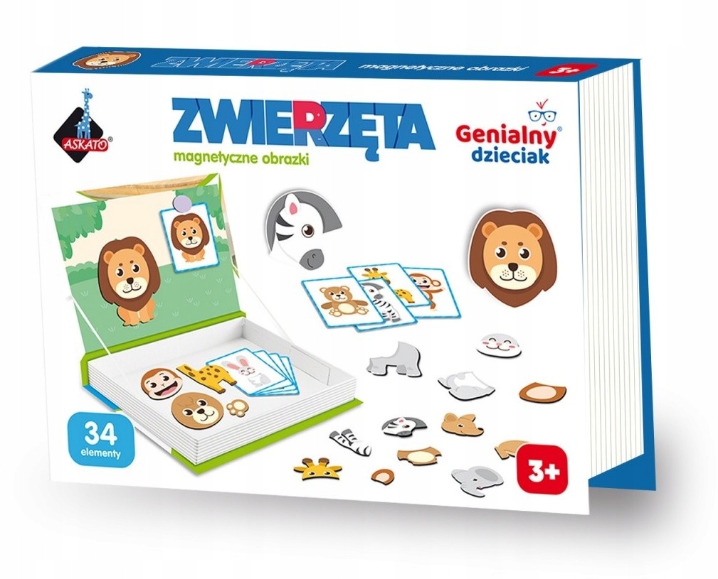 Skladačka - Brilantné detské magnetické obrázky puzzle zvierat