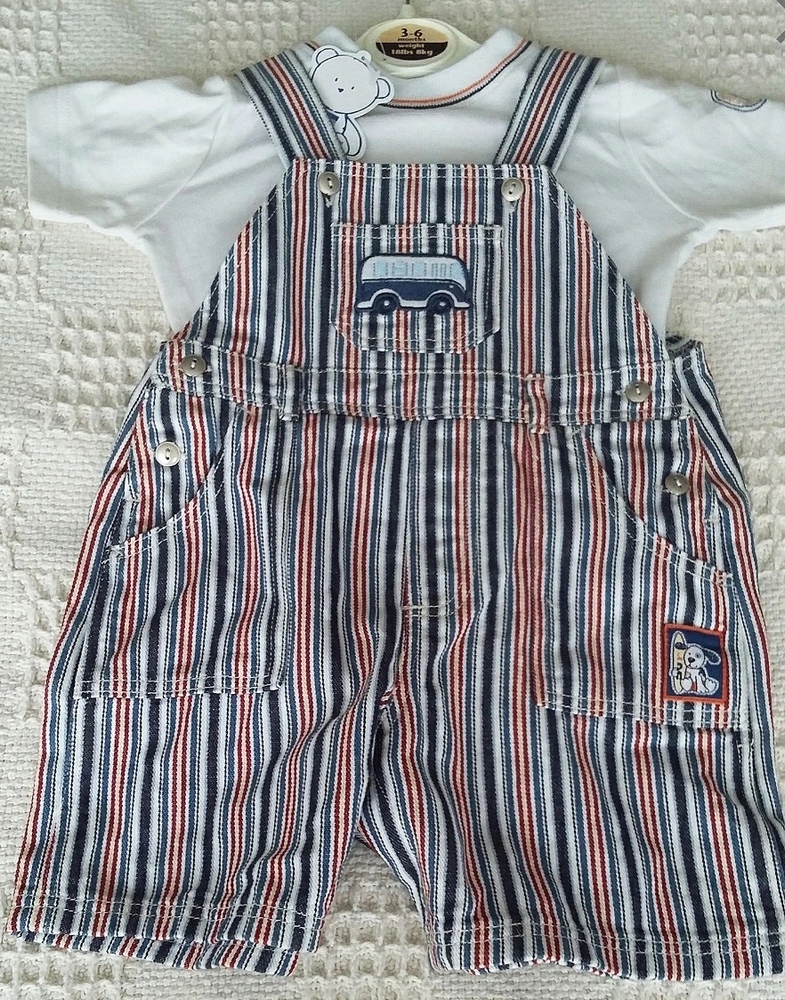 Detský komplet - Baby Set George 68 Red, Ecru, Navy Blue, Blue 2 Pcs.