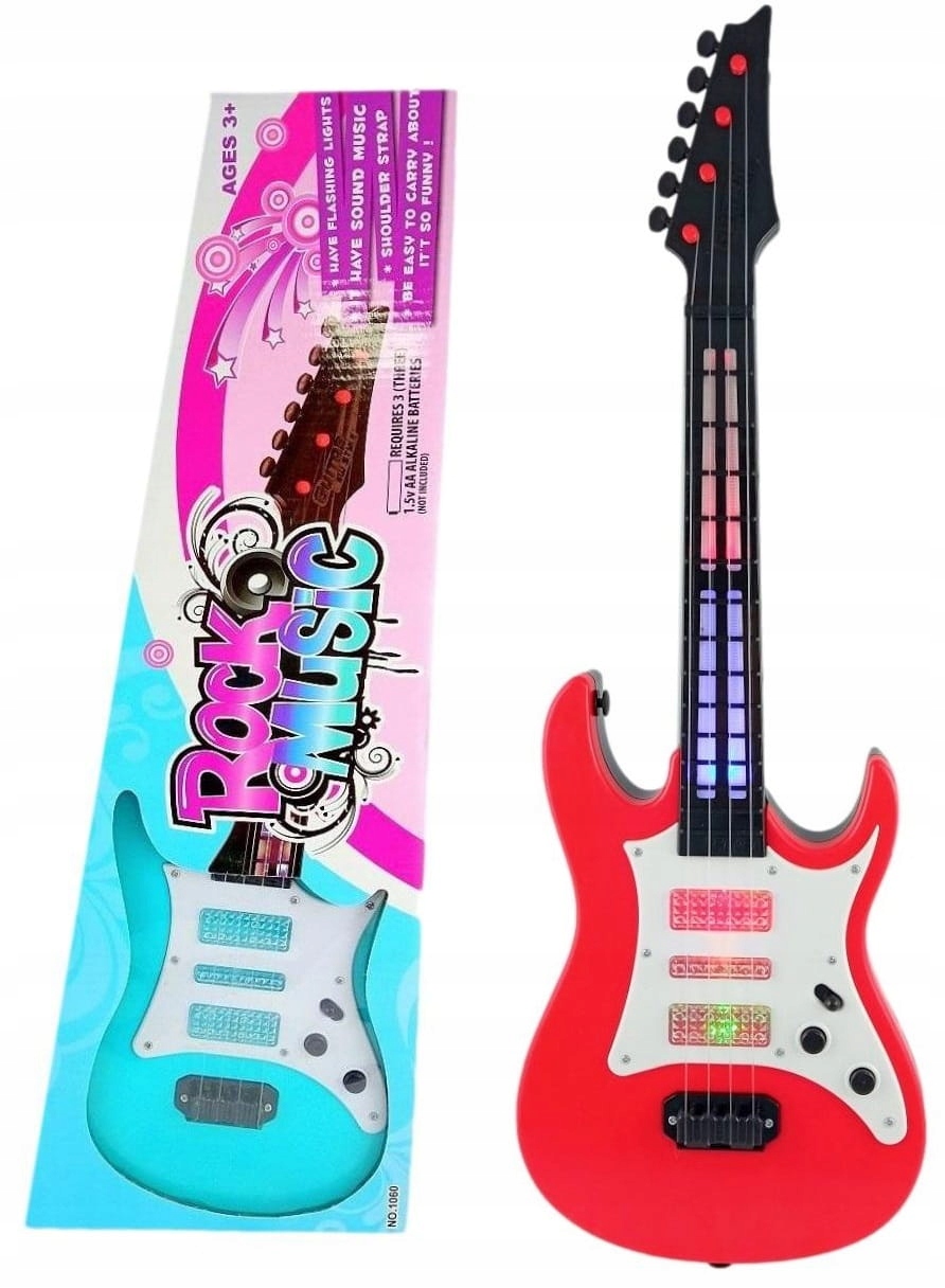 Detský hudobný nástroj - Gitara pre deti veľký prístrojový svetelný zvuk