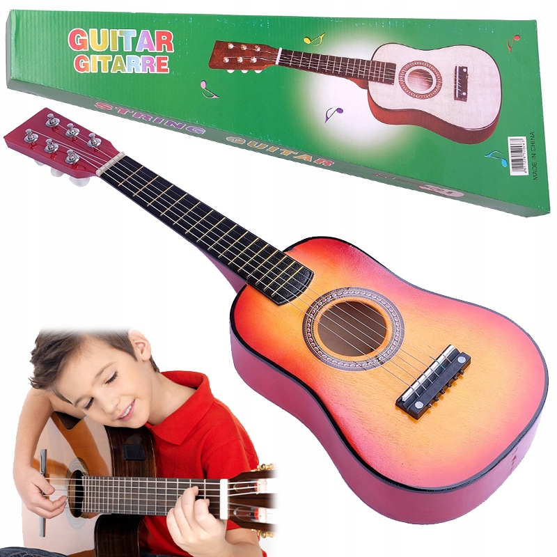 Detský hudobný nástroj - 6-STRUNOVÁ DREVENÁ AKUSTICKÁ GITARA PRE DETI