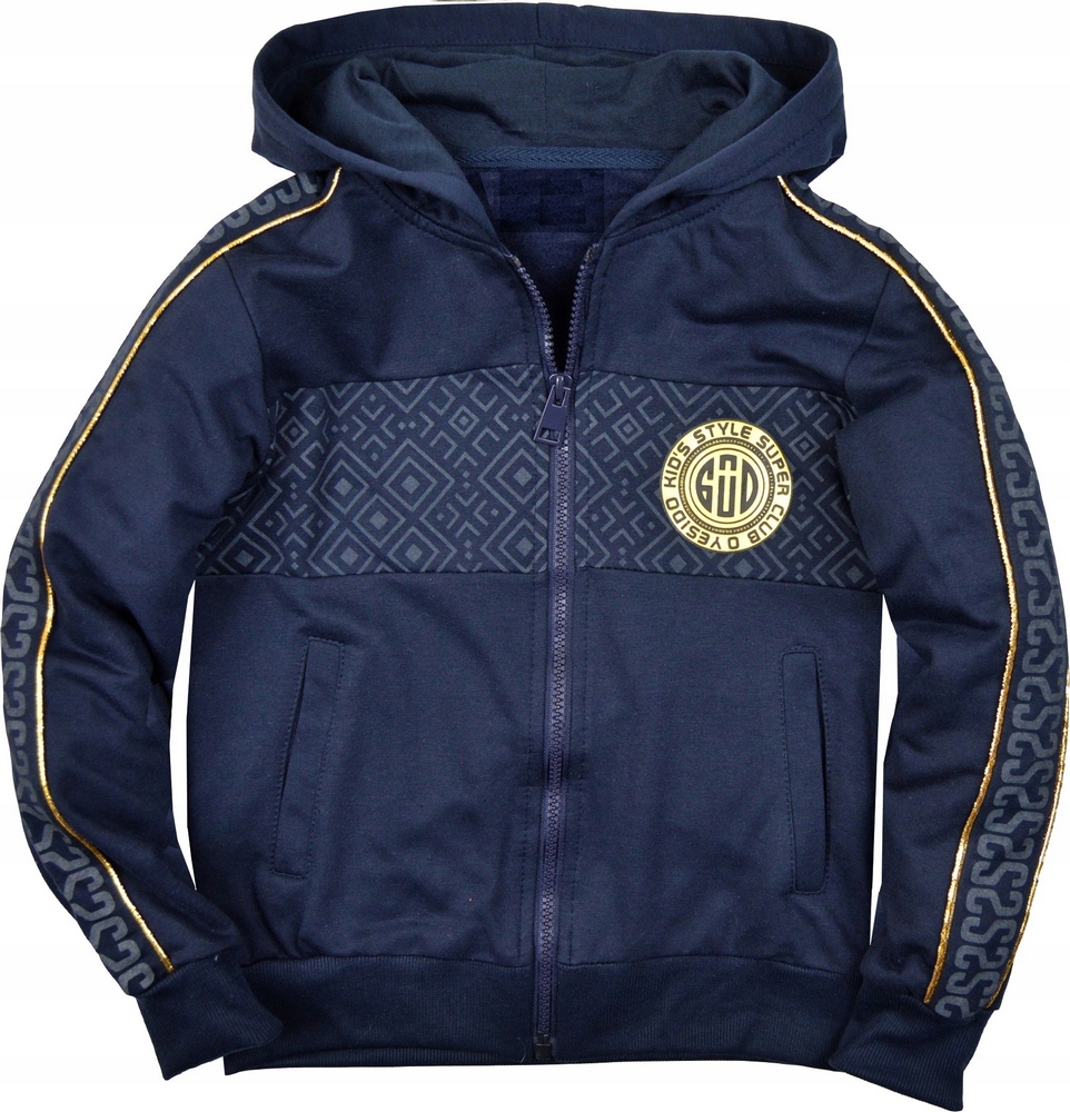 Mikina - Detská mikina Gold Dragon Veľkosť 122 Navy s dlhým rukávom, zlatá