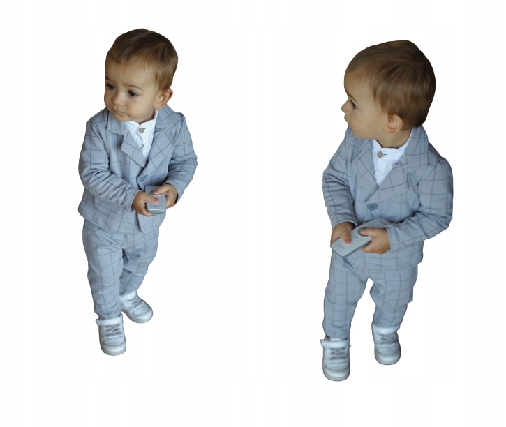 Teplaková súprava - Detské obleky Royal Kids 86 biele, modré, strieborné, sivé