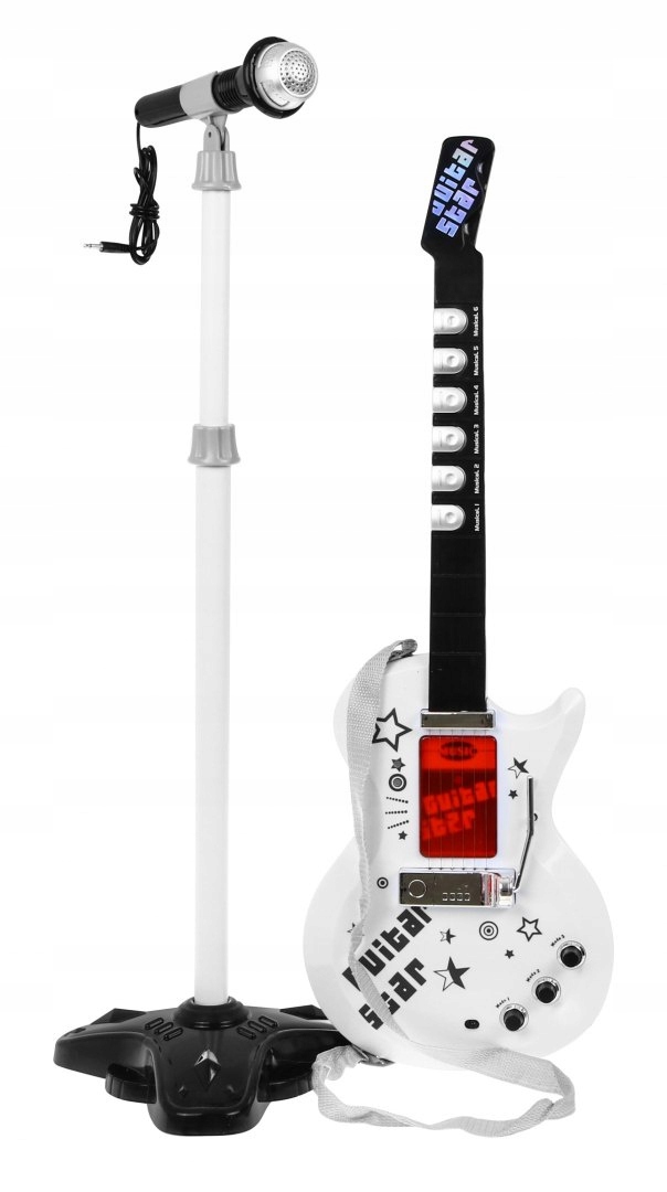 Elektrická gitara s mikrofónom Ramiz ZMU.HK-9010C Biela