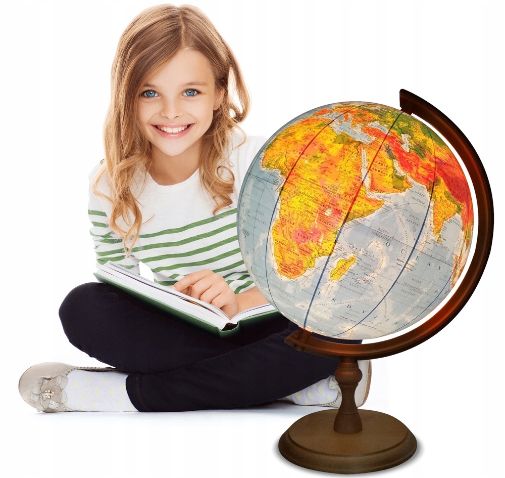 Globe 320 mm podsvietená Aplikácia 2in1 Drevené darčeky.