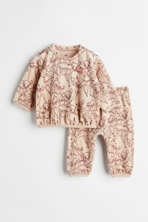 Detský komplet - Baby Set H&M 68 Beige, viacnásobné 2 ks.