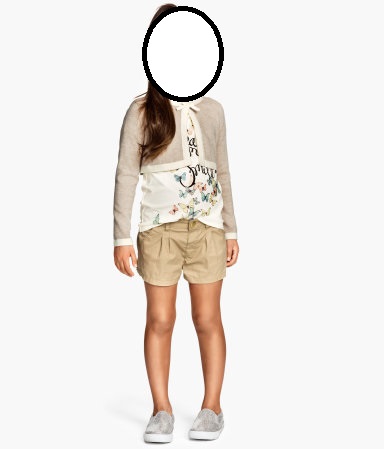 Detská košeľa - H&M Shorts 128 Brown, Navy Blue