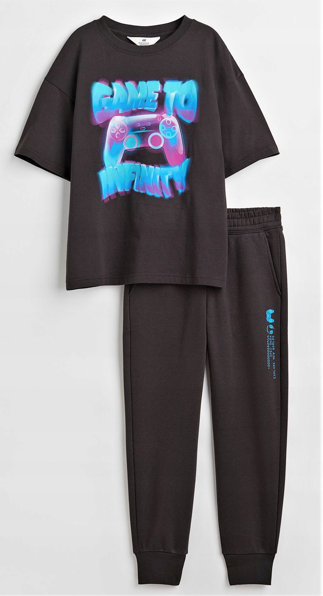 H&M 164 tepláky biele, červené, námornícke modré