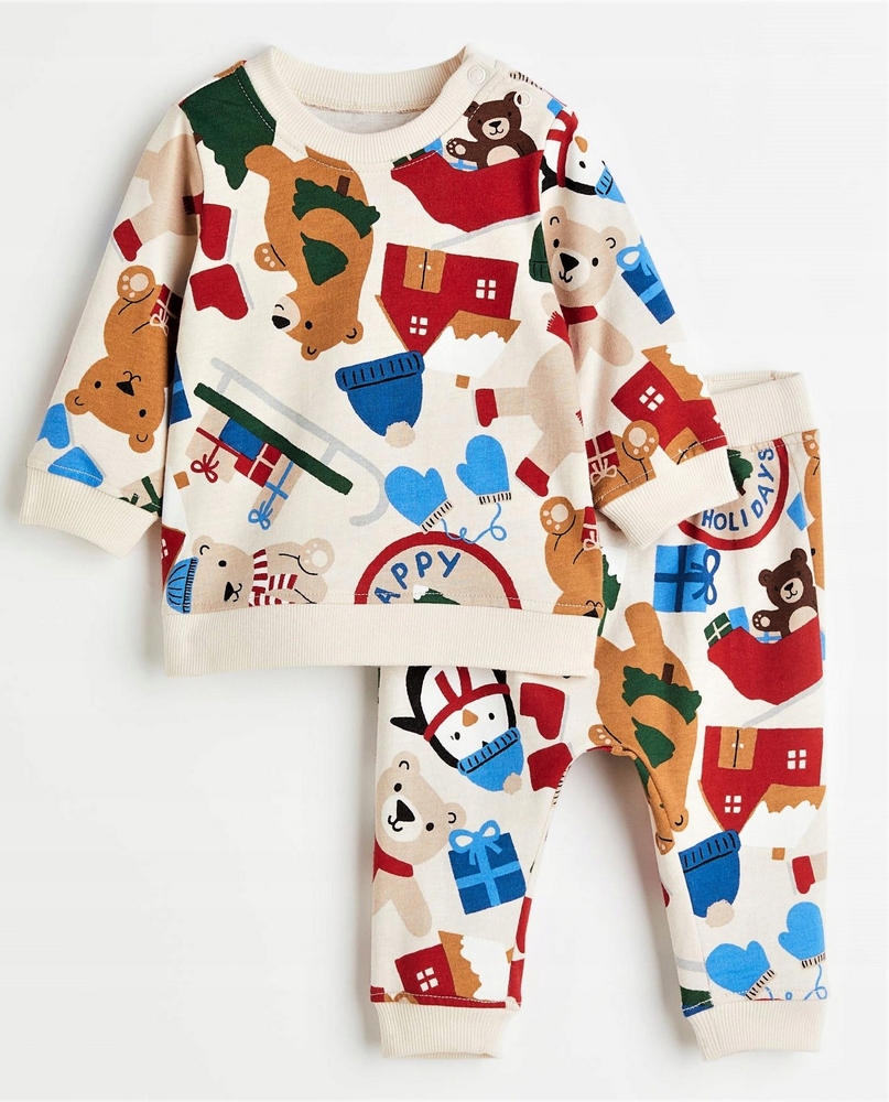 H&M 92 Brown, Red, Ecru set