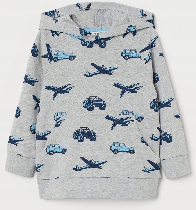 Mikina - H&M Detská mikina veľkosti 110 Biela, námornícka modrá, modrá, šedá