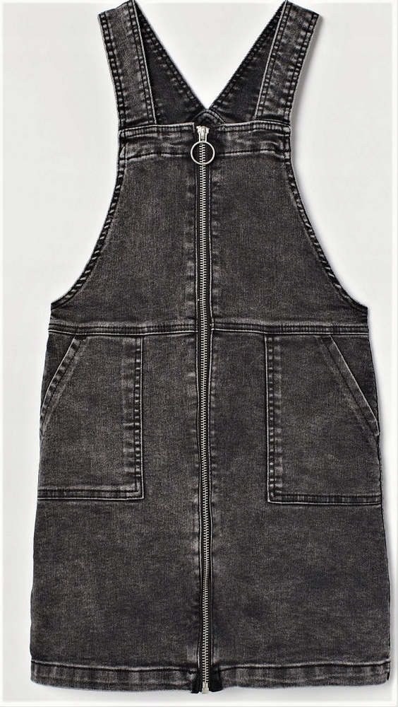 H&M Black Denim Sukňa s rovnátkami R. 164