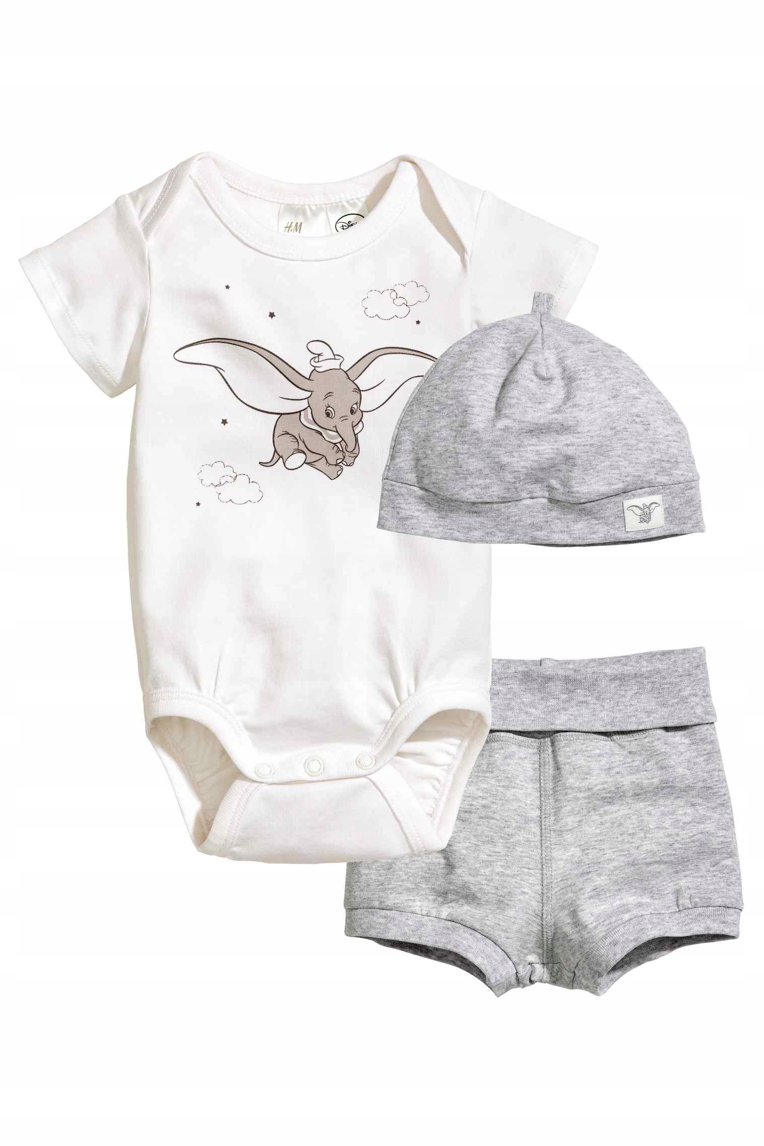 Detský komplet - Baby Set H&M 74 White, Grey, Multi -Colored 3 PC.
