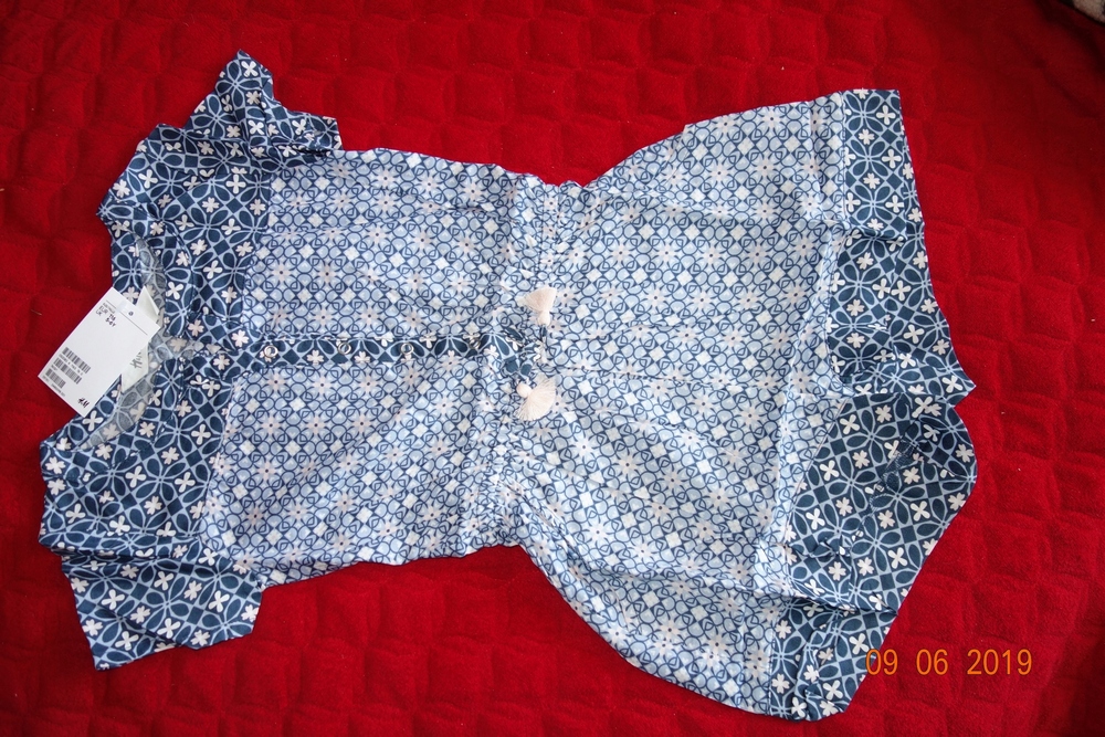 Detská kombinéza - H&M 116 biela, námornícka modrá, modrý letný oblek