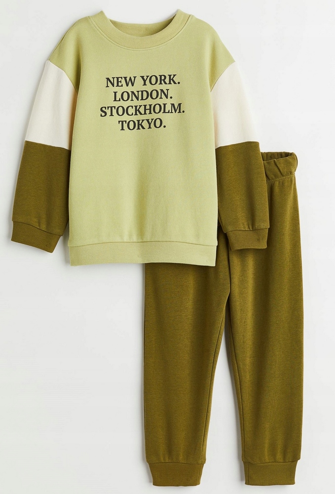 Teplaková súprava - H&M Detské dráhy veľkosť 104 zelená, zlatá, žltá