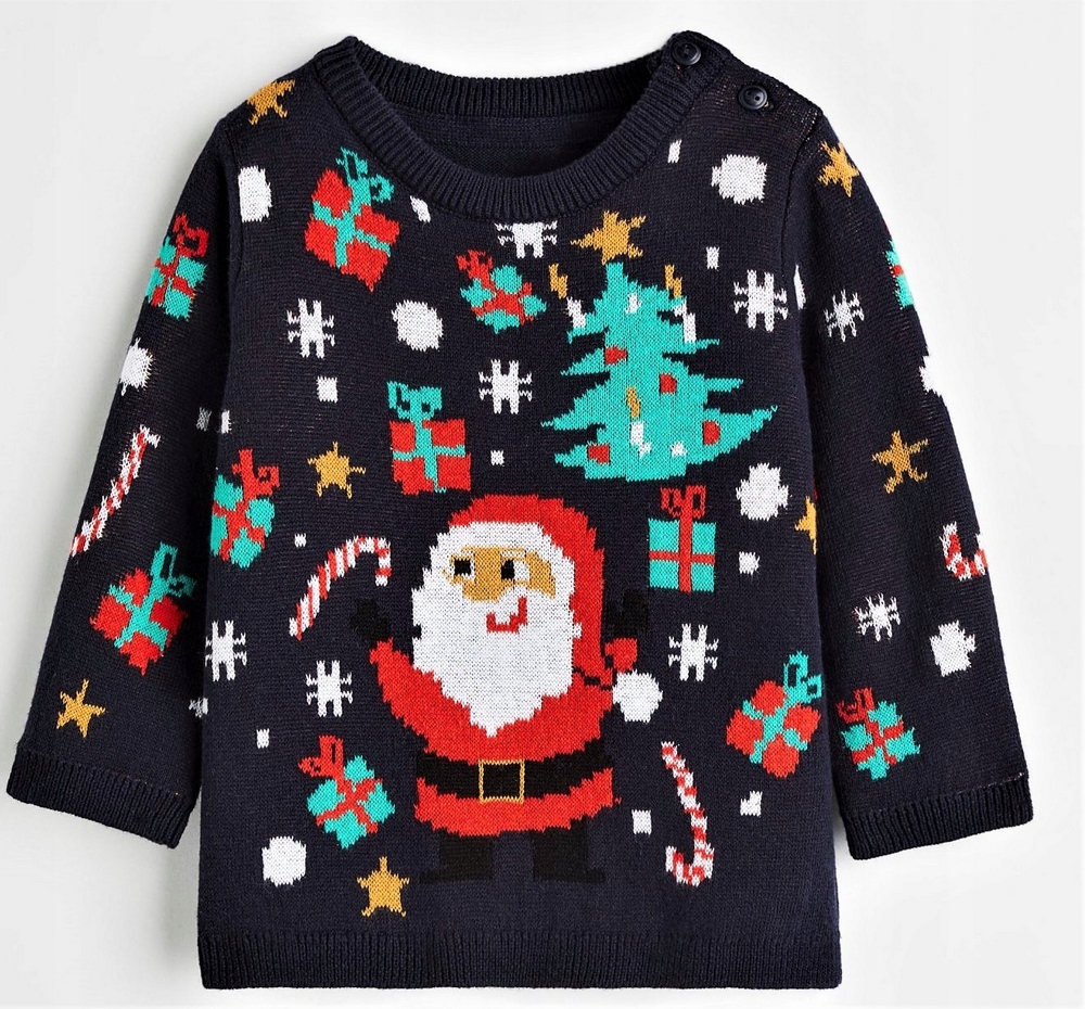 Detský sveter - H&M 92 Červená, námornícka modrá, strieborný sveter